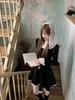 Lace Splicing Hooded Knitted Dress Women's Winter Waist Skirt Design Sweet and Spicy Style Long-sleeved A-word Short Skirt