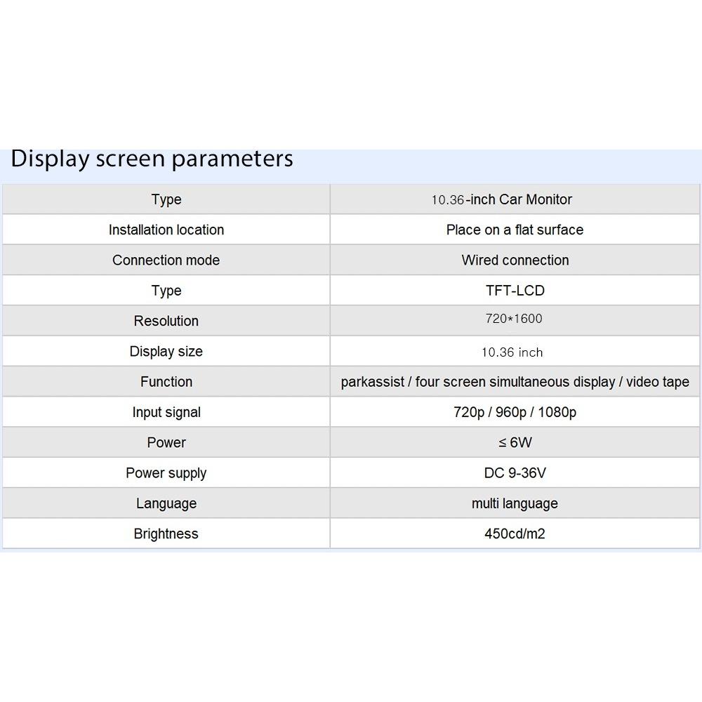 10,36 inci 4 canale 4 canale radar unghi mort BSD alarmă camion autobuz mașină DVR recorder monitor cu 4 bucăți AHD 1080P cameră IR