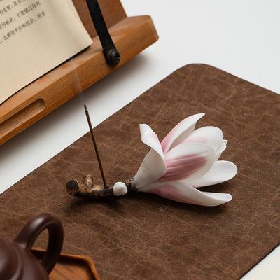 Ceramic Handicrafts Magnolia Handcrafted Ceramic Decorative Ornaments Aromatherapy Base Sandalwood Incense Burner Home Decor