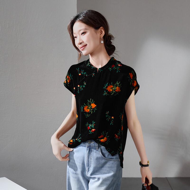 

Женская шелковая рубашка SOFSIL с принтом из тутового шелка L