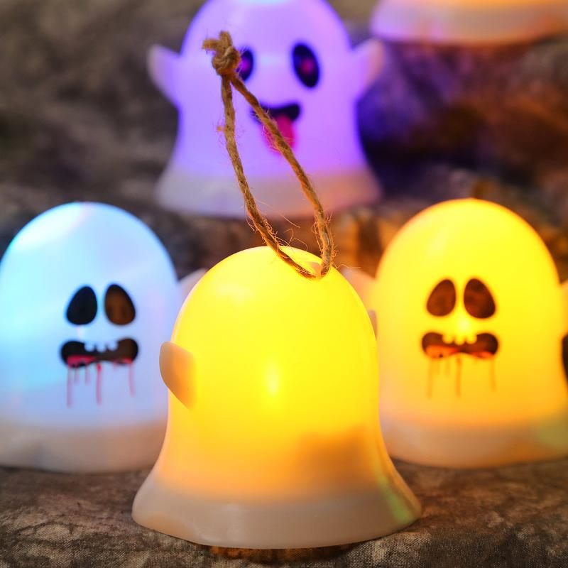 Halloween Decorations LED Candle Light Plastic Ghost Skull Lamp For Home Bar Haunted House Halloween Party Decor Horror Props