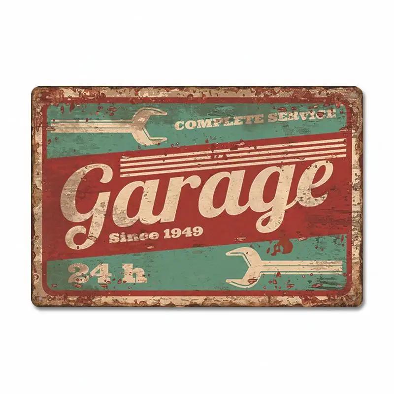 Route 66 Car Metal Dad's Garage Metal Tin Signs Poster Vintage Tinplate Retro Plaque Garage Man Cave Tire Shop Wall Art Decor