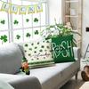 Double-Sided Printed Pillowcase Living Room Sofa Chair Decor Buffalo Plaid Lucky Clover Hat St Patricks Day Throw Pillow Covers