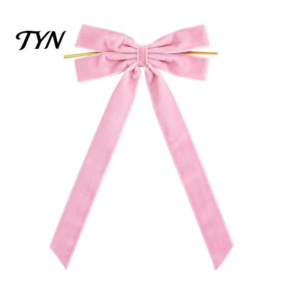 Hanging Bows for Curtains Velvet Ribbon Bow Xmas Pendant, Christmas Tree Flannel Ornament, Durable Decorative Retro Style Pendant Holiday Wedding
