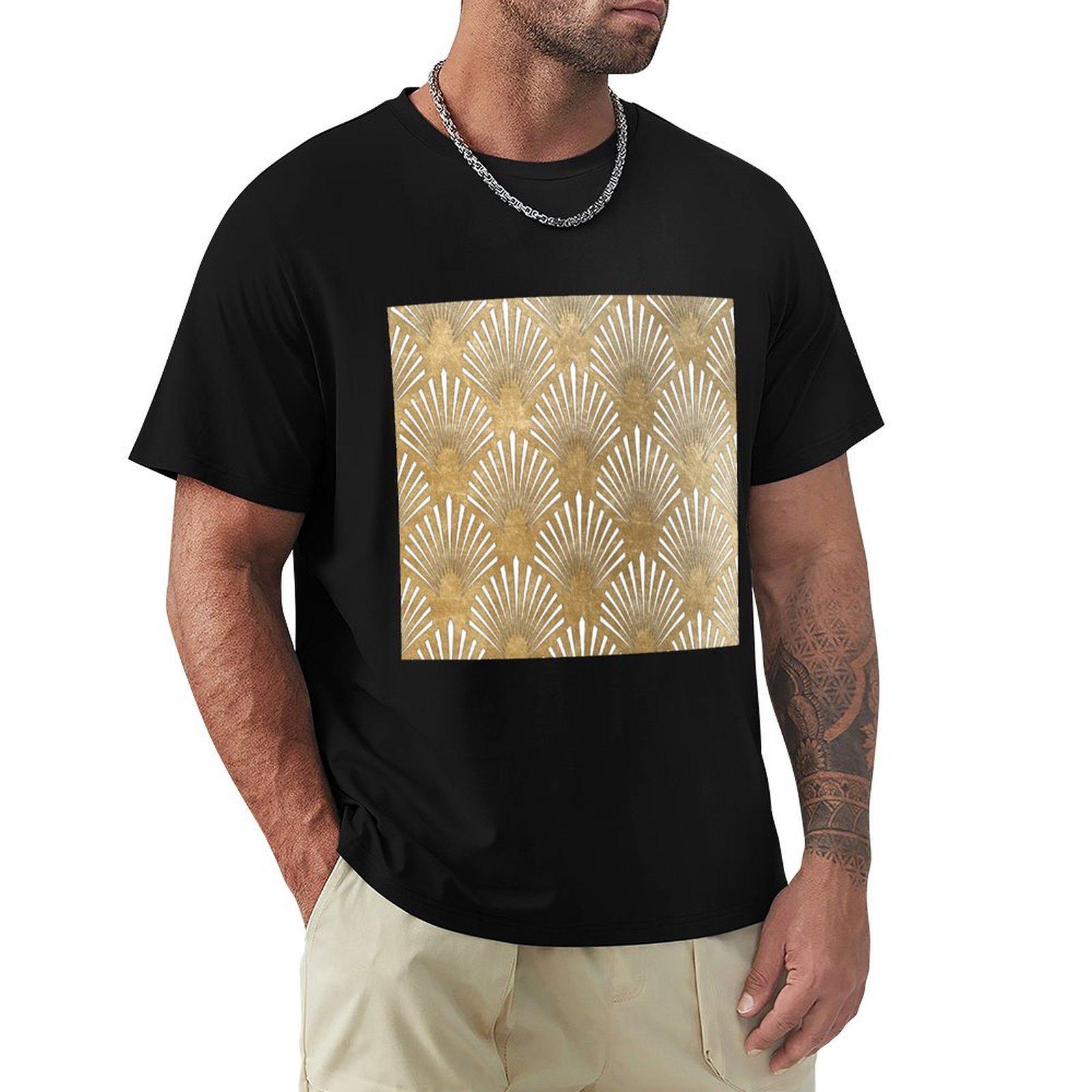 

Art Deco design luxury fans TShirt anime figures gifts for boyfriend designer shirts vintage anime shirt funny t shirts men 4XL