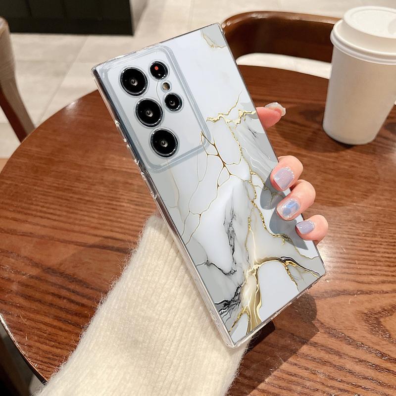 Marble Pattern Clear Phone Case For Samsung Galaxy S26 S25 S24 S23 Ultra S22 Plus S24 S21 FE S25 Edge Transparent TPU Soft Cover