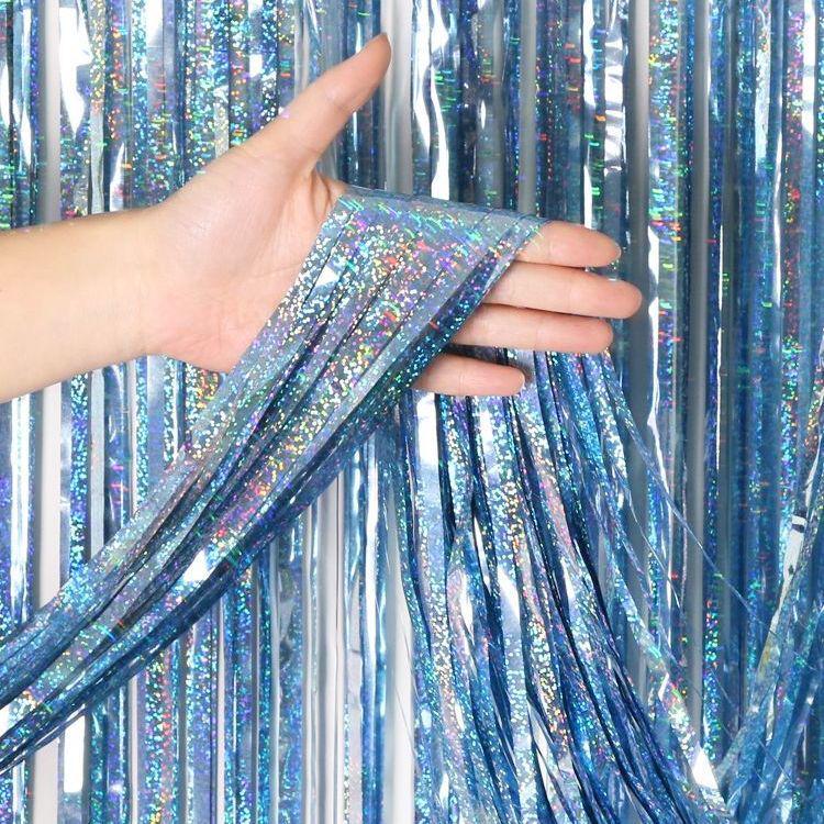 Laser Fringe Backdrop & Tinsel for Party or Event Decoration