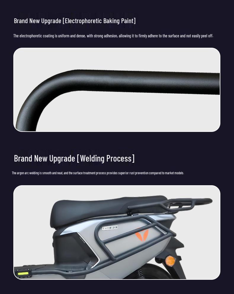 Yadea Guanneng S White Shark Front/Rear Bumper & Large Luggage Rack Guard for 70s/70H/90h Models