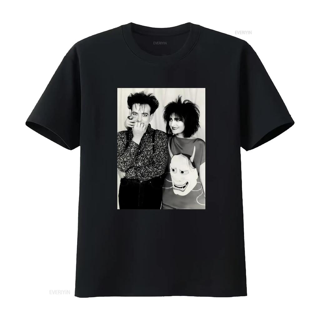 Vintage Robert Smiths and Siouxsie Sioux Print T Shirt Retro Punk Style Fashion vintage Washed Stylish Breathable