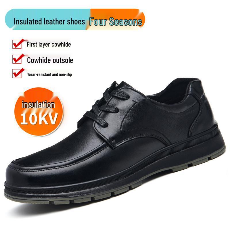 

Изолированная обувь электрика высокого напряжения 10 кВ – Черная коровья кожа, Нескользящая, Износостойкая, Дышащая и Легкая для мужчин и женщин