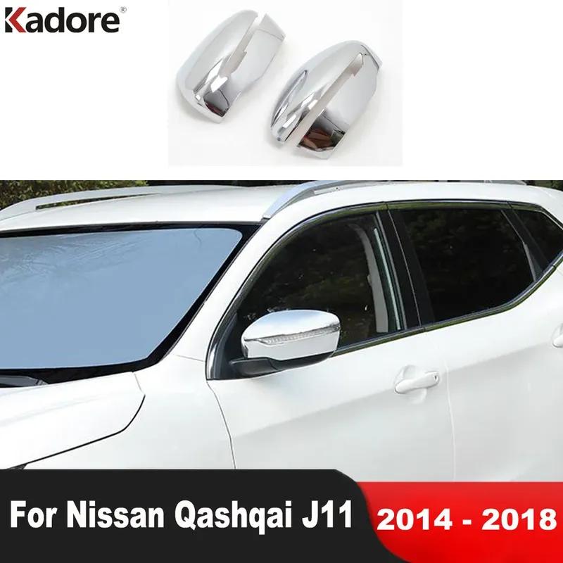 For Nissan Qashqai J11 2014 2015 2016 2017 2018 ABS Chrome Car Accessories Side Door Rearview Mirror Cover Trim Molding Overlay