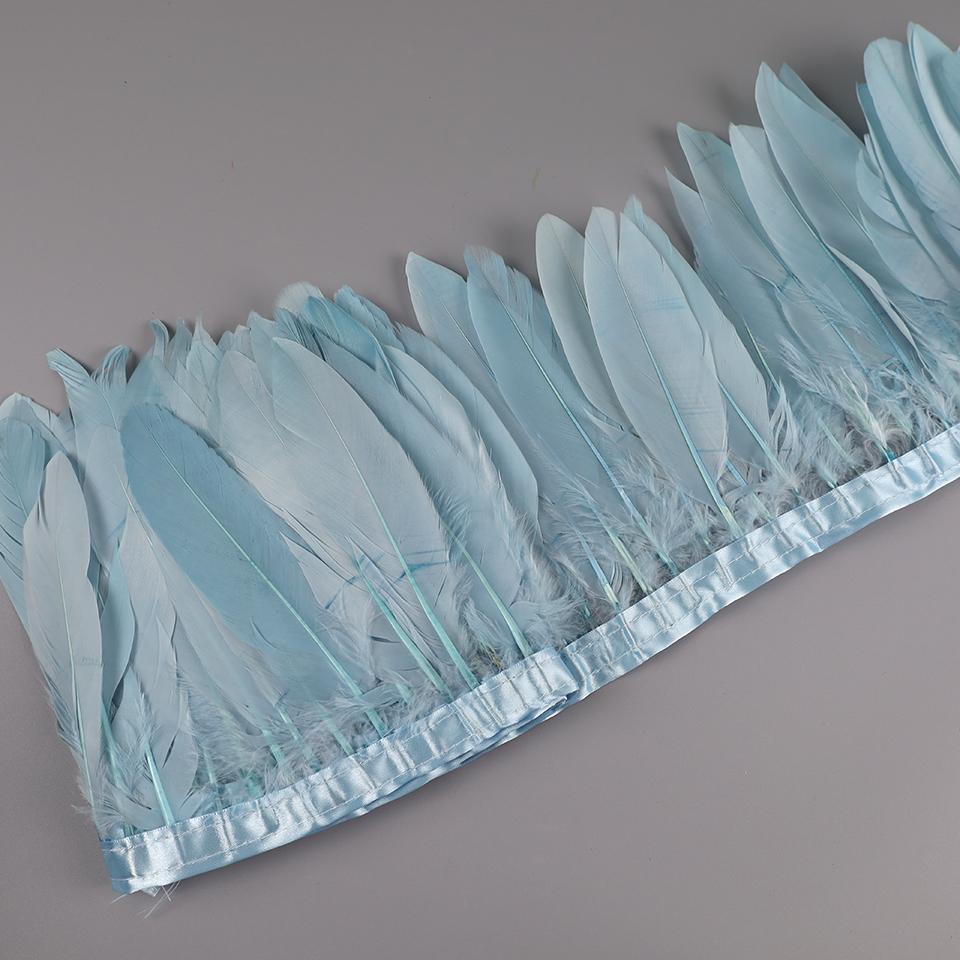 2M Natural Dyed Goose Feather Trims Real Geese Duck Feathers Fringe Ribbons For Handmade Crafts Pumas Wedding Accessories