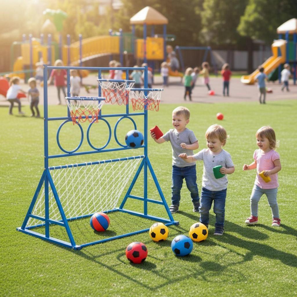 Multi Sport Game Stand 3-in-1 Sports Activity Center Outdoor for Playground
