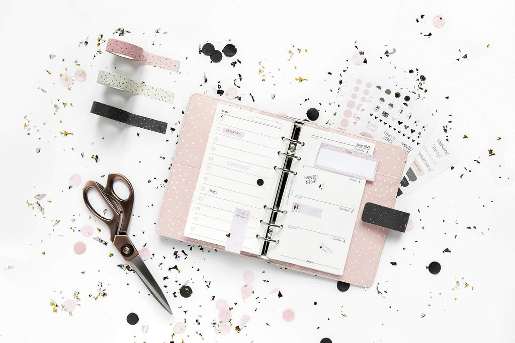 Filofax Confetti Small Rose Quartz Planner (028725), Officially Imported, Mini 6