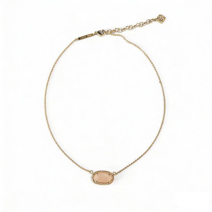 

Powder Crystal Natural Stone Stainless Steel Real Gold Electroplating Simple Girlish Necklace