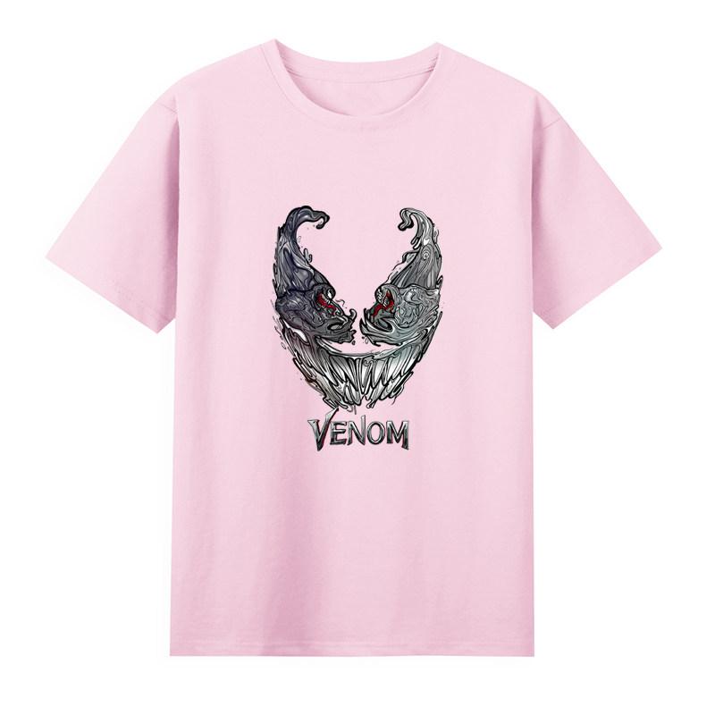 2026 Venom Marvel Peripherals Printed Childrens TShirt Roundneck Pure Cotton Family Clothing for Parents and Children
