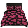 Bed Three-Piece Love Printing Quilt Cover Skin-Friendly Abrasive Pillowcase Quilt Cover 3-Piece Home Textile Products