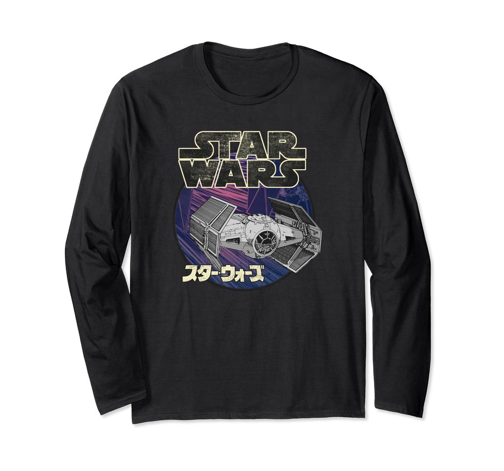 Star Wars TIE Fighter Japanese Katakana Font Logo Long Sleeve T-Shirt