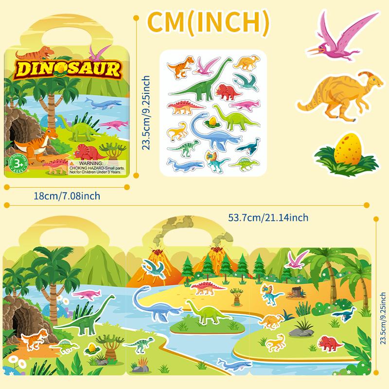 Kids 3Pcs Reusable Jelly Sticker Book Ocean Animal Cartoon Diy Paste Educational Toy Gift