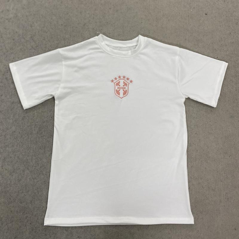 Европейская и американская летняя вышитая футболка с круглым вырезом S белый