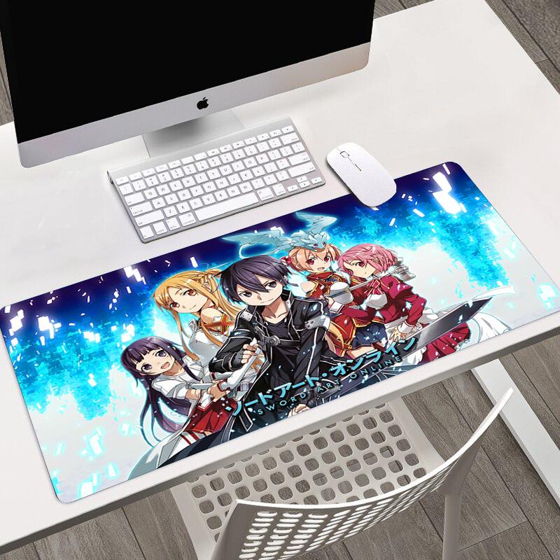 Anime Sword Art Online SAO HD Printing Mousepad Computer Lock Edge Keyboard Mat PC Desk Pad Large Mouse Pad Gaming Accessories