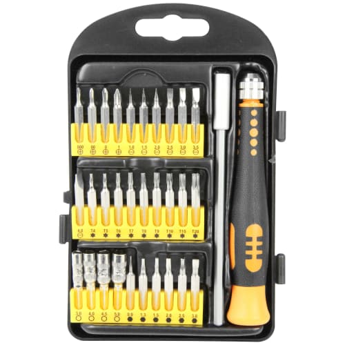 E-Value Precision Screwdriver Set, 30 Interchangeable Bits + Handle + Extension Bar, EPS-650