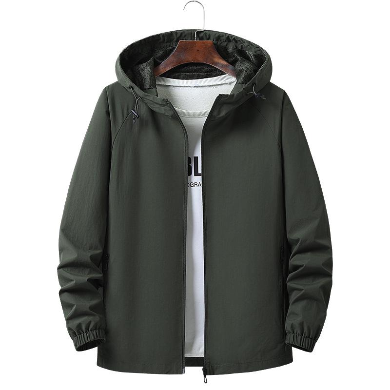 Men's Lightweight Hooded Workwear Jacket - Versatile, Waterproof, Multi-color, Plus Size