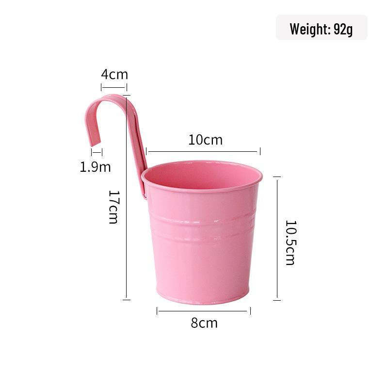 Compact Wrought Iron Hanging Planter for Indoor/Outdoor Use