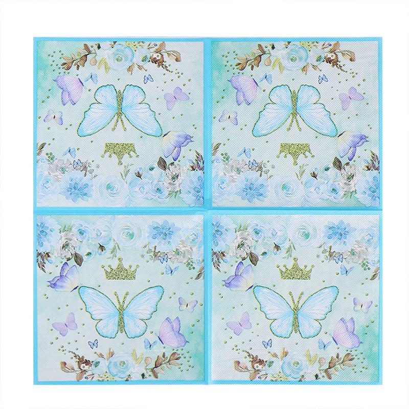 

20 шт./упак. салфетки для стола с принтом роз, бабочек, древесная масса, бумага, одноразовые салфетки для вечеринок 20pcs