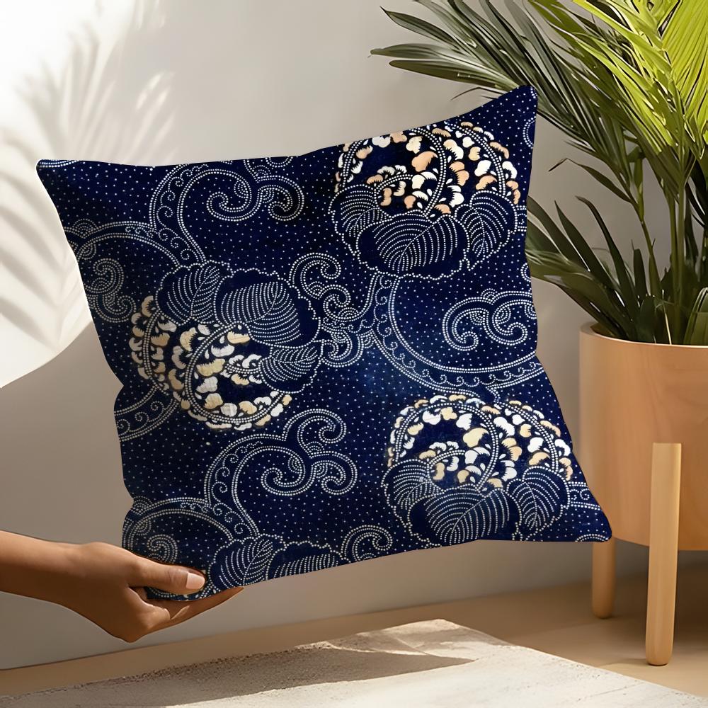 Classic Batik Printing 1 Pillow Case Linen Cushion Covers For Decorative Sofa Home Pillows Case Car Chair Pillows Cases