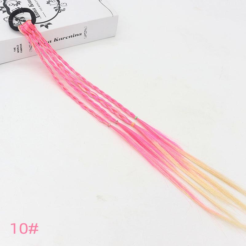 Colorful Gradient Braided Hair Accessories for Little Girls - Hand-woven DIY Hair Rings and Wigs