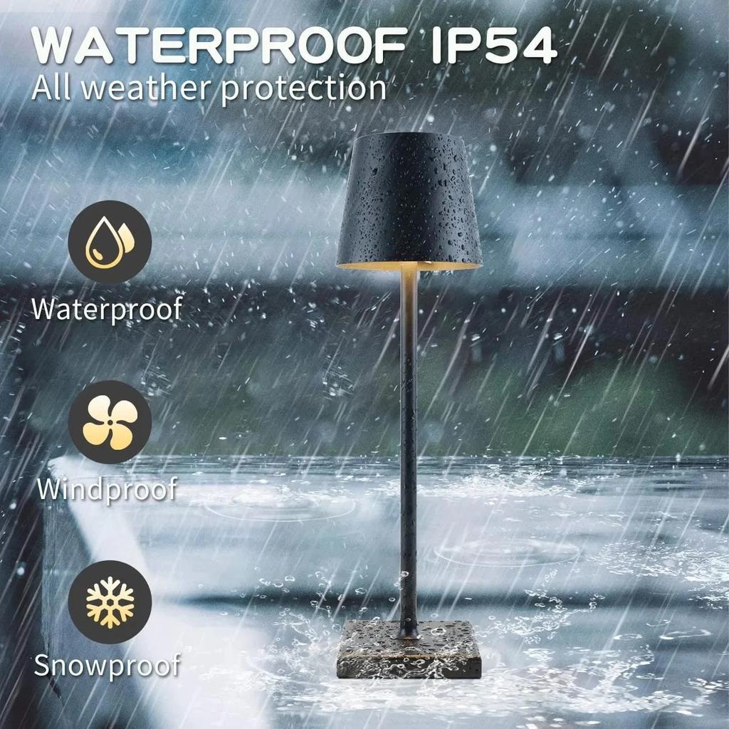 Lampada Da Tavolo Ricaricabile Usb Senza Fili Da 5200mAh Lampada Da Tavolo Con Interruttore Tattile Impermeabile Poldina Per Cam