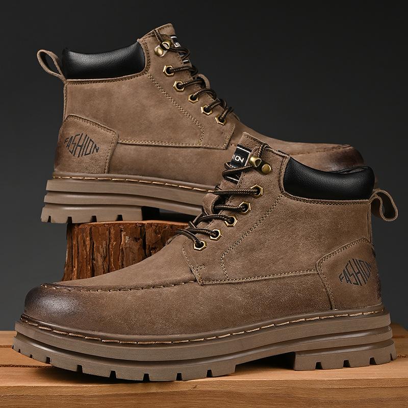 Foreign trade hot-selling Internet celebrities with the same men's casual Martin boots autumn new versatile leather platform tooling shoes