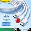 120W Super Fast Charging Cable: 3-in-1 Compatible with Apple, Android, Huawei, Type-C Devices