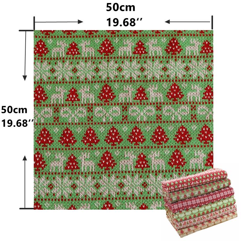 Colorful Thick Needle Jacquard Knitted Fabric Christmas Sewing Fabric For Diy Dolls Clothing Or Home Textile Decoration TJ1302