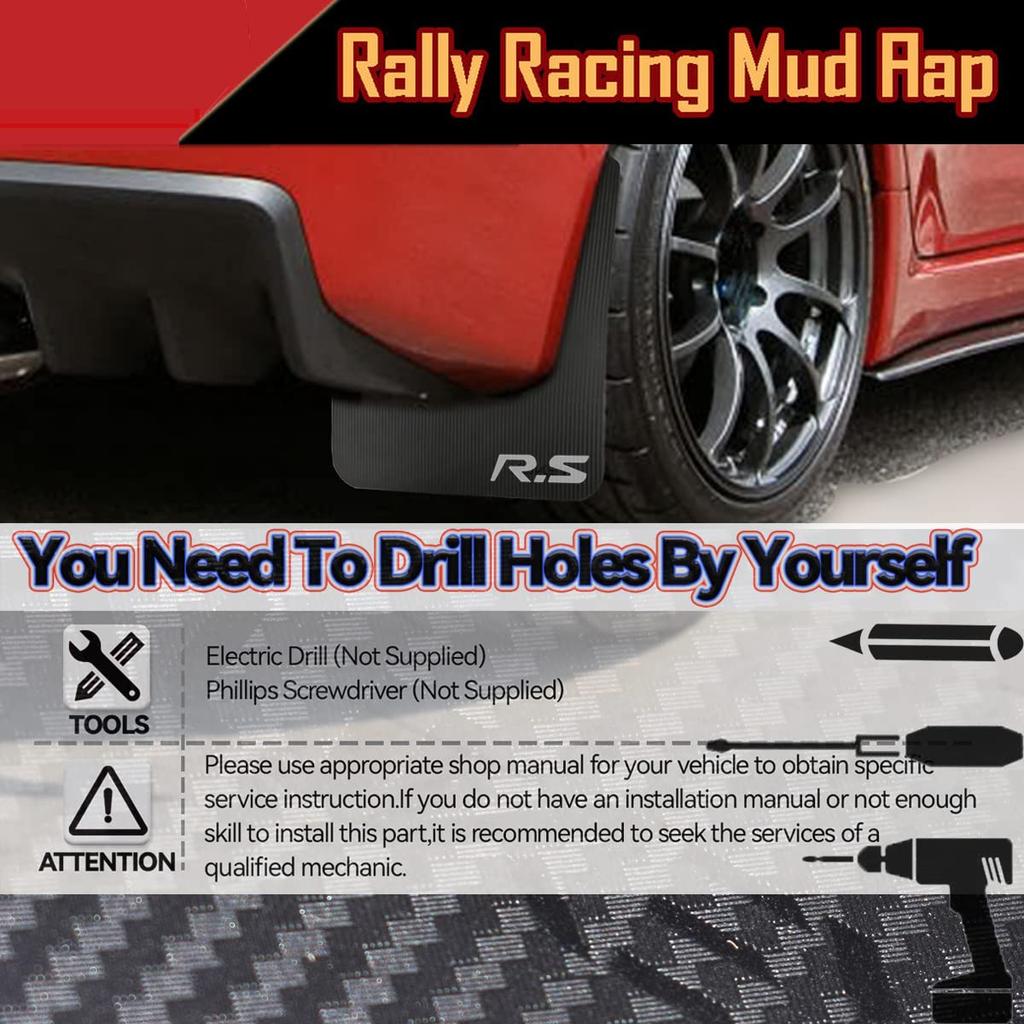 XUKEY Mud Flaps Splash Black Carbon Fiber Set of Universal Fit for and Vans & Guards, Effect, 4, SUVs, Trucks,