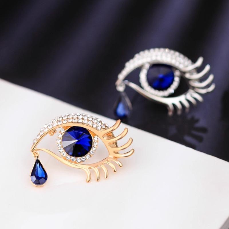 Creative Devil's Eye Brooch Fashionable Sparkling Pin Charm Trendy Jewelry Accessories Party Festival Souvenir Gift