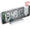 Multi-function Projection Alarm Clock LED Mirror Clock Electronic Digital Clock Radio Temperature and Humidity Display