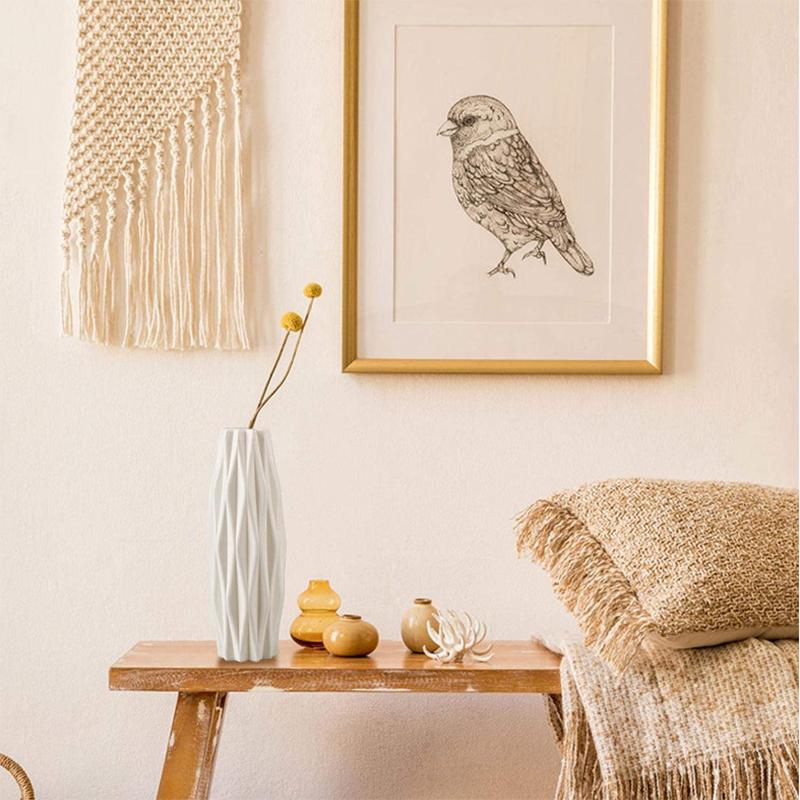 Moderne Vase Hvit Rosa Blå Plast Vase Blomsterkurv Blomsterkrukke Nordisk bohemsk stil Hjemmeinnredning Ornament Blomsteroppsats