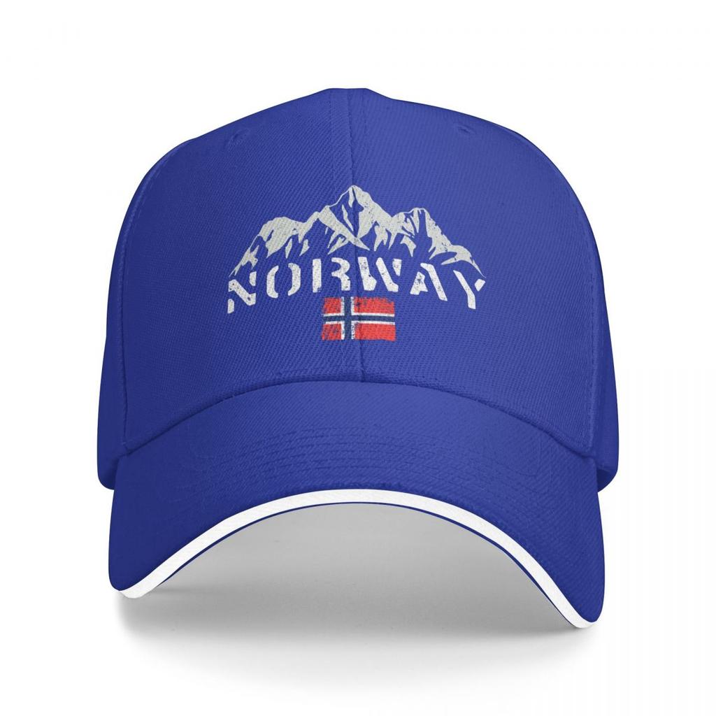 Vintage-Baseballkappen mit Schirm, Norwegen Fjord- und Bergmotiven, Herren- und Damenhüte