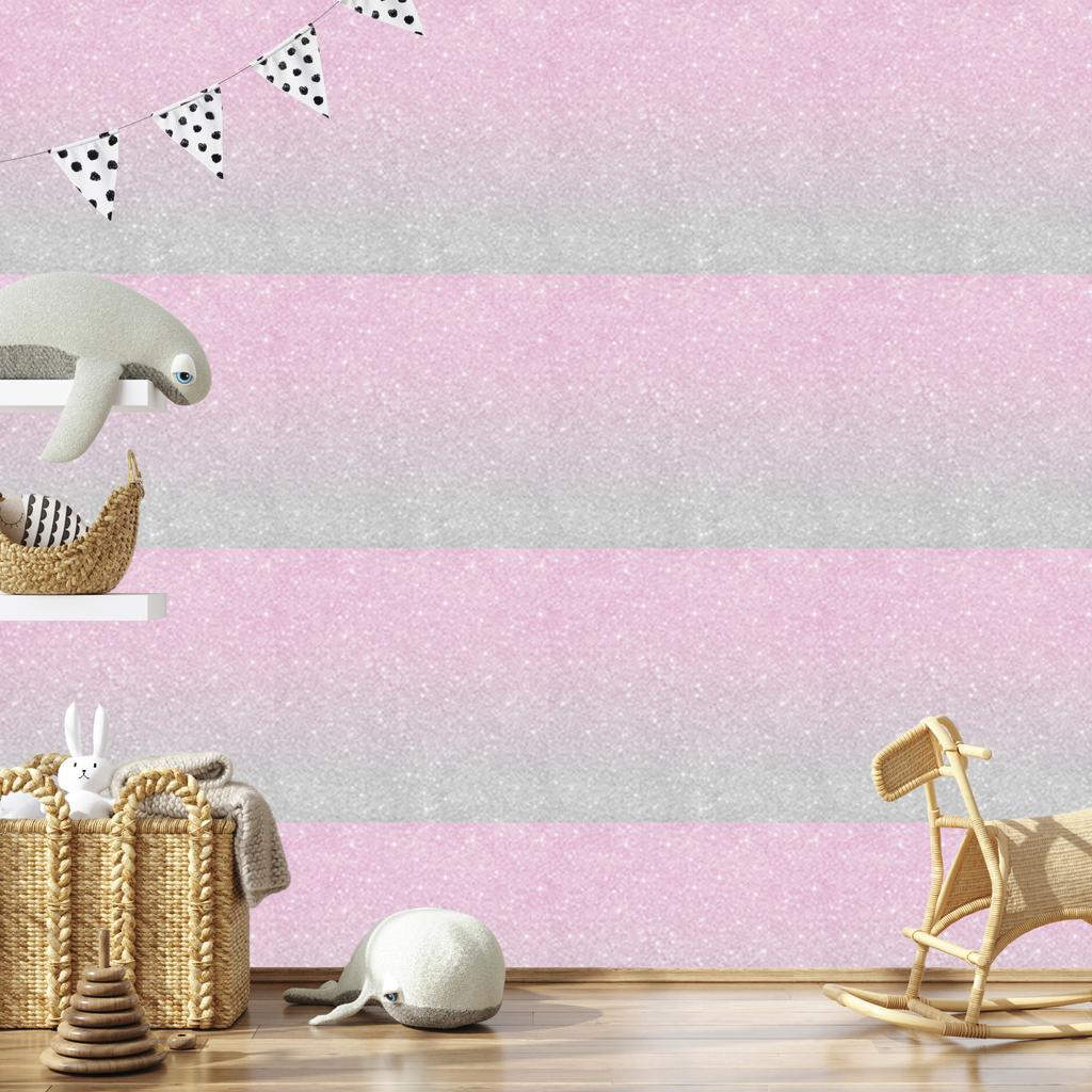 Light gray and powder pink glitter wallpaper for living room and bedroom 50x1000