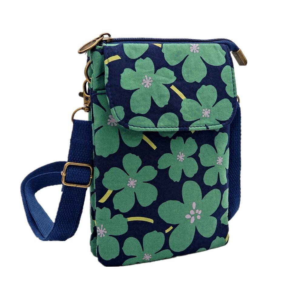 New Adjustable Strap Crossbody Bag Print Five-layer Phone Purse Fresh Pastoral Handbags Women