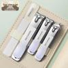 Gradient Large Nail Clipper Set with PU Leather Case - Portable Manicure Tool