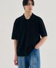 Draw Fit Scallop Collar Short Sleeve Cardigan [Black]