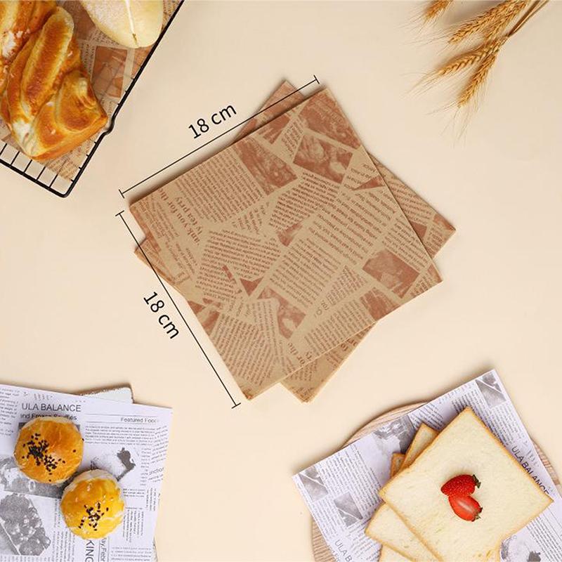 50/100Pcs Oil-Proof Paper For Wrapping Sandwich Packaging Burger Bread Fried Food Fryer Air Baking Paper Plate Mat Accessories