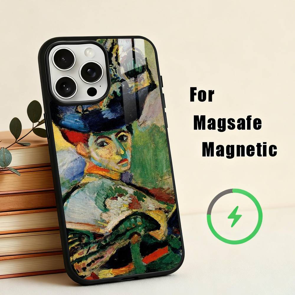 

H-Henri M-Matisse Art PaI Phone Case For iPhone17,16,15,14,13,12,11 Plus,For Magnetic Wireless Charge Cover iPhone13PROMAX