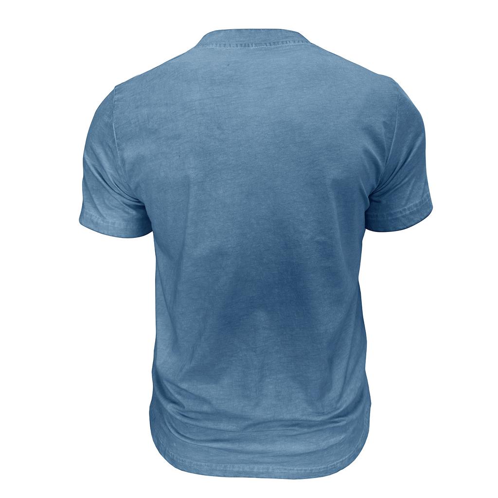 Men Henley Neck Short Sleeve T Shirt Casual Pocket Design Button Up Lightweight Soft Fabric Top for Daily Wear