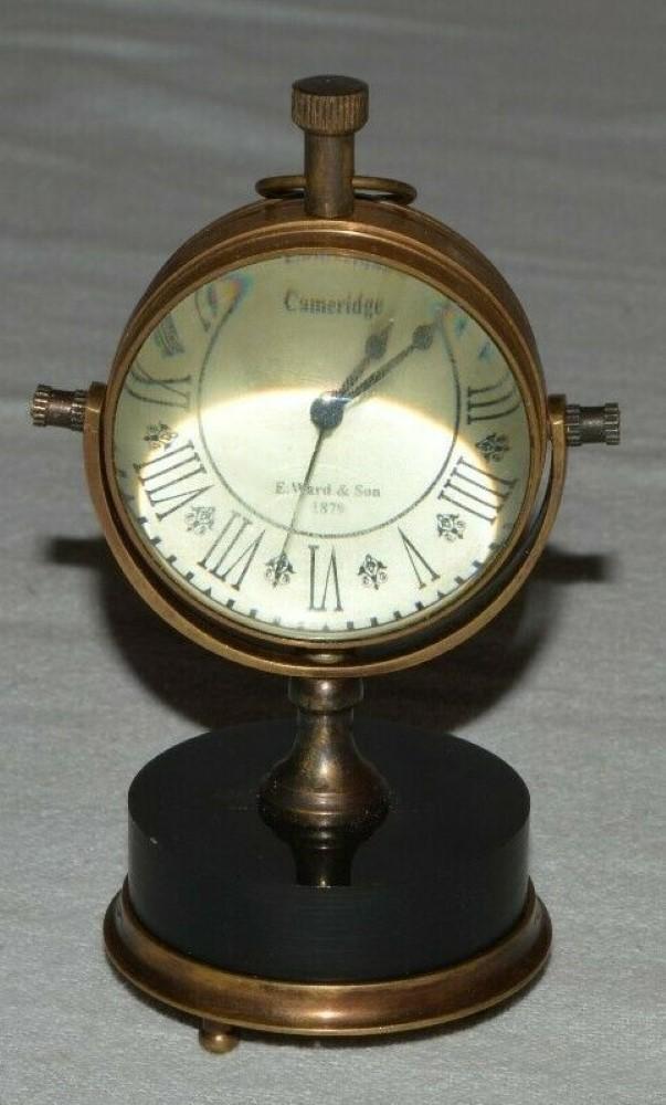 Antique Desk Clock Vintage Table Top Antique Brass Decorative Gift