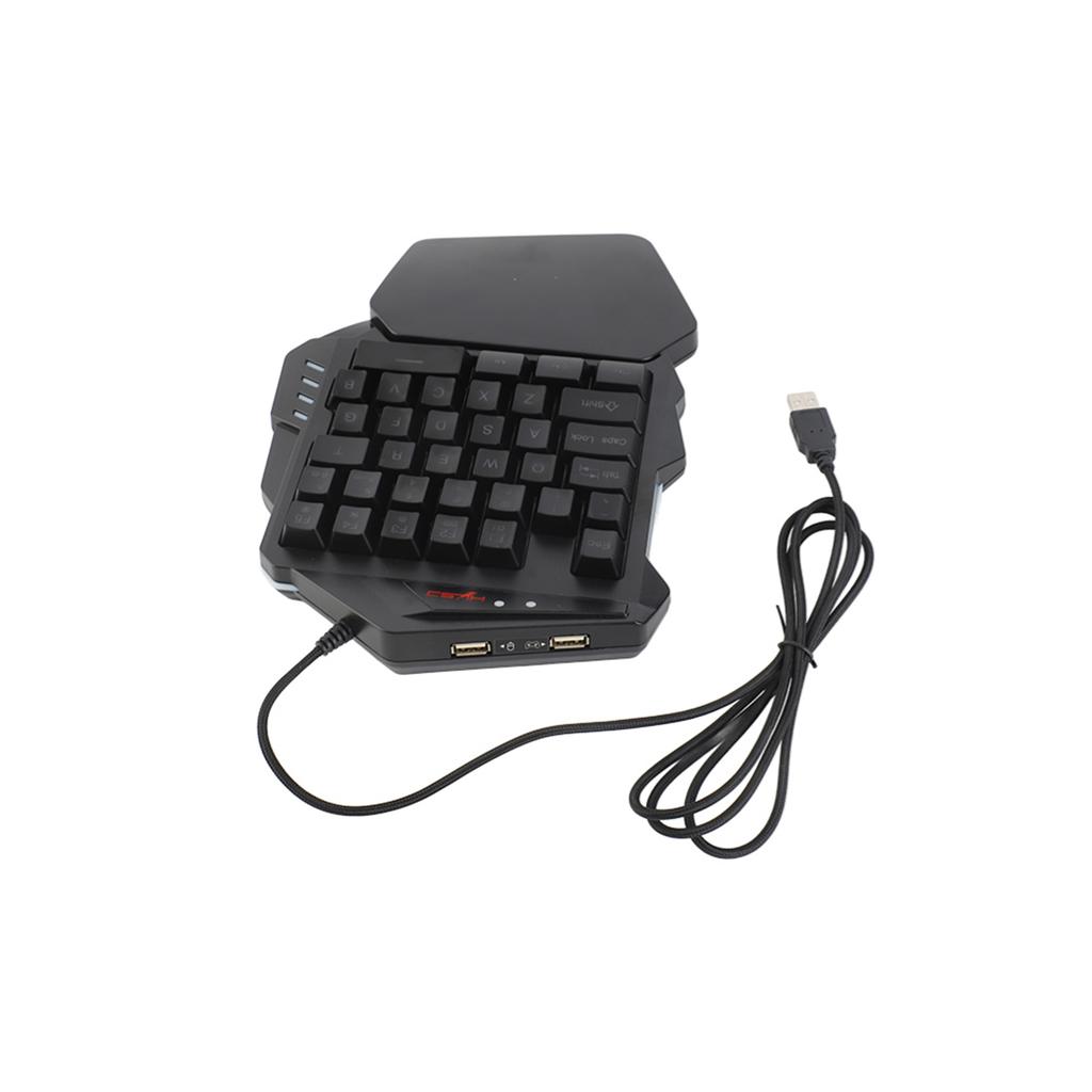 One Handed Gaming Keyboard USB RGB Wired Illuminated Keyboard Gaming Accessory for Desktop PC Laptop