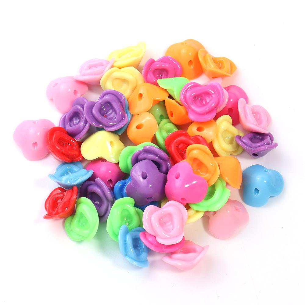 50 Stück/Los Gemischte Farbe Kunststoffperlen Schmetterling Schneeflocke Süßigkeitenform Lose Perlen Für DIY Armband Ohrringe Zubehör Großhandel